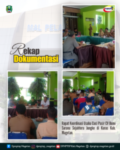 DPMPTSP Magetan Gelar Koordinasi Terkait Aktivitas Usaha Pencucian Pasir di Desa Jungke